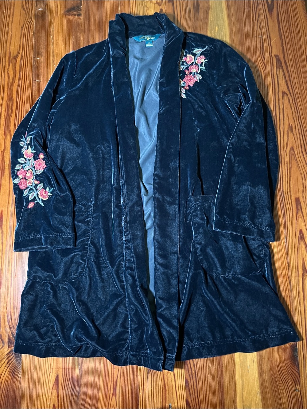 April Cornell Velvet Open-Front Jacket, Size Medium